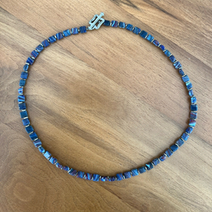 MARCIA FOSSEY Multi Colour Bead Necklace Silver Tone Metal Clasp Handcrafted